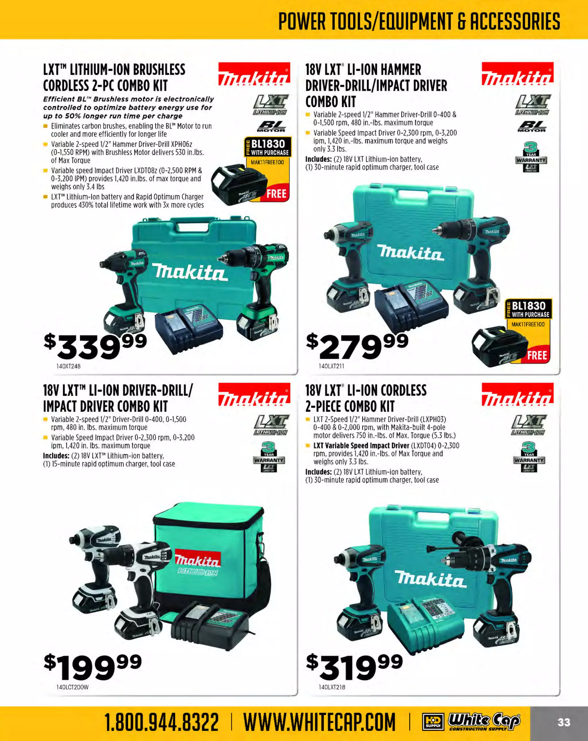 Experience Our MOBILE APP @ Booth BD2
ALSO VISIT OUR SAFETY BOOTH OUTSIDE OF CENTRAL HALL BY REGI STR ATION

...,.,ii!

~ WORLDoF

~ CONCRETE

THESE SPECIAL TRADER DEALS AVAILABLE ALL MONTH AT YOUR LOCAL BRANCH!

K760 14" CUT OFF SAW

®Husqvarna·

5 hp, 74 cc gas engine

K970 CUT OFF SAW

®Husqvarna·

6.4 hp, 5.74 cu. In. gas engine

Active Air Filtration'"
Engine with X-Torq"
SmartCarb"
Blade diameter: 14"
Max cutting depth: 5"
OilGuard" prevents
engine failures due to
raw gas or improper mixing

Active Air Filtration'"
Engine with X-Torq••
SmartCarb'"
Blade diameter: 14"/16"
Max cutting depth: 5"/6"

sgoggg

PROOUCTNO.
617K97014
617K97016

617K760140G

DESCRIPTION
14" CUT·OFF SAW
16' CUT·OFFSAW

K300014" ®Husqvarna· PRE-MIXED ®Husqvarna· OILGUARD™ ®Husqvarna·
PREMIUM 2-STROKE
2STROKE FUEL &OIL
WET CUT OFF SAW
15 amps, 1 800 watts, 120 volts
,
Just pour in and start
ENGINE OIL
Wet cutting capability, indoors and outdoors
A high octane (95) fuel mixed with
Ground-Fault Circuit Interrupter, GFCI
Built-in stop for easy blade change
Blade diameter: 14"
Max cutting
depth: 5"

#t.O

fi

Husqvarna's best synthetic oil blend
Fuel does not degrade or oxidize like
pump gas and stays fresh for years
Protects fuel systems, saves
carburetors and extends equipment
life because it does not
contain ethanol

$749

(eJ

Husqvama
lStroke
Pre- Mixed

FUEL
S0:1

~

617581158701

A synthetic blend for
use in any 2-stroke engine

U to regulate
sed
Husqvarna's patented
Oil Guard" system in
selected power
cutter models
2.6oz.
PRODUCT NO.
617504067201
617504067301

DESCRIPTION
2.602
6.4

oz

PRICE

$2.56
$4.65

Explore what makes the new K 760 even better.
AVAILABLE AT WHITE CAP I WHITECAP.COM I 800.944.8322

The MOST KNOWLEDGEABLE PROS in construction supplies

800.944.8322 I Whitecap.com

 