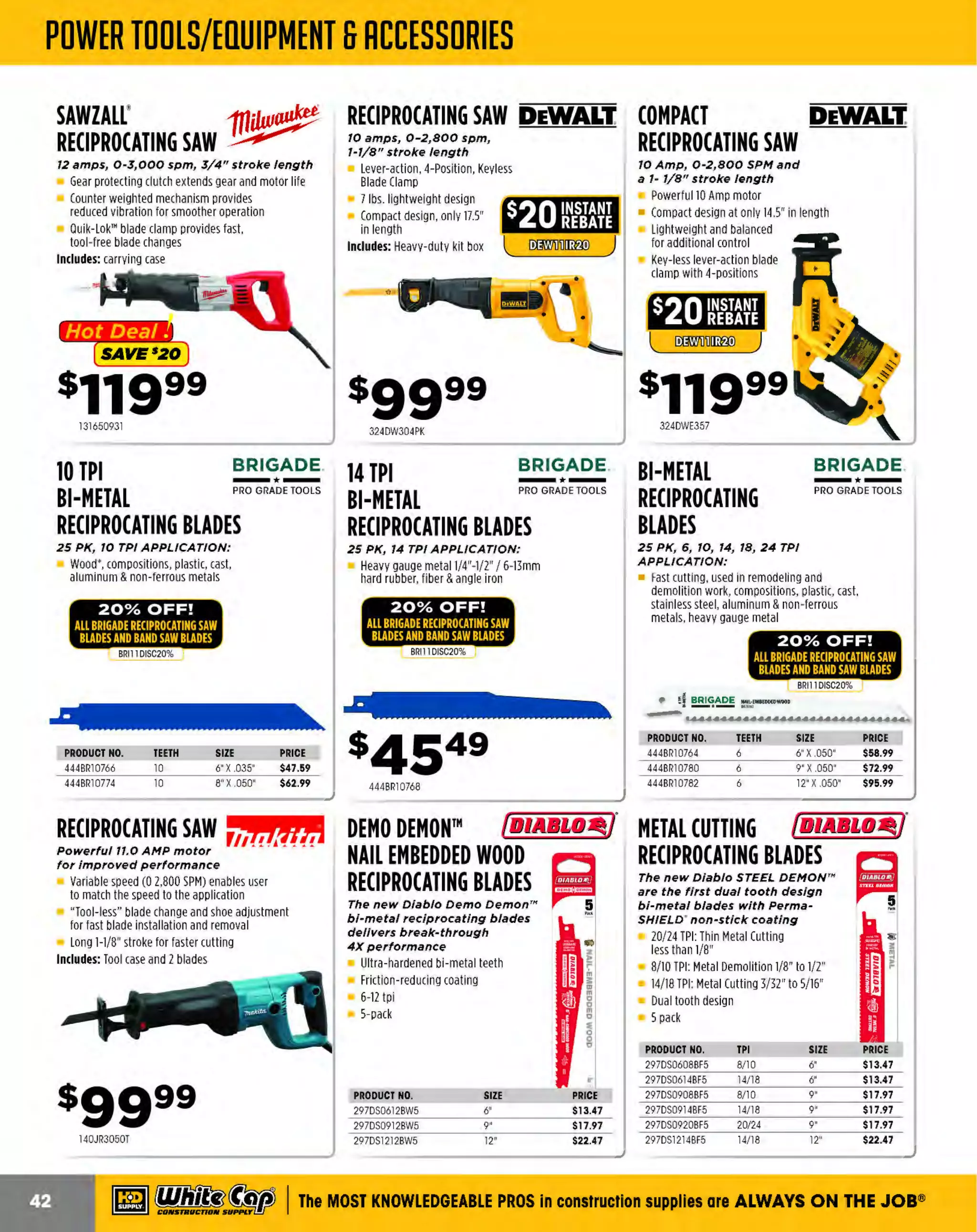 ~

Visit White Cap's WOC Branch @ Booth C4355

...... CONCRETE

FREE BACKPACK • SHOW SPECIALS • PRIZES • GIV EAWAYS*

~ WORLDoF

THESE SPECIAL TRADER DEALS AVAILABLE ALL MONTH AT YOUR LOCAL BRANCH!

V2-READER SAFETY GLASSES

PMXTREME SAFETY GLASSES
First class optical lens provides unrestricted vision

PYRAMEX

Pressure free fit
PM~R EME
Optimal style in safety eyewear
Includes black lanyard cord with rubber tips for extra security
Ventilated, straight-back flexible temple~~s_ _ _____...~--Black frame

PRODUC NO.
T

LENS

'

121SB6310SP
CLEAR
-1- SB 6310 ST P~- EA R-N T-_ G ~~
21----CL-- A - l-F O_
121SB6320SP
121SB6320STP
121SB6345SP
121SB6370SP
121SB6380SP

PY RA MEX

Available In a variety of magnifying strengths

Stylish, ergonomic frame combined with
sleek polycarbonate lenses
Black frame

liil...------li i"""
.......-

GRAY
GRAY ANTI-FOG
ICE ORANGE MIRROR
SILVER MIRROR
INDOOR/OUTDOOR MIRROR

ZTEK SAFETY GLASSES
Exceeds ANSI Z87.7 - 2070 high Impact requirements

PRODUCT NO.
263SB1810R15
263SB1810R20

4>
PY RAM EX

Soft, non-slip rubber temple tips
Lenses provide 99% protection against harmful UV rays
Integrated nose piece
Lenses are coated for superior scratch resistance

LENS
CLEAR + .5
1
CLEAR +2.0

INTRUDER SERIES™ SAFETY GLASSES
700% polycarbonate economical spectacles

~
PY RAM EX

Lenses are hard coated for superior scratch resistance
Exceeds ANSI 287.1-2010 high impact resistance requirements
Superior comfort and fit

YOUR CHOICE

PRODUCT NO.
121541105
121541205
121541805

263525205

m mfilf5~SAFE

The MOST KNOWLEDGEABLE PROS
In Const ruction Supplies

WORK-------

~ (U/h~~

LENS
CLEAR
GRAY
INDOOR/OUTDOOR

The MOST KNOWLEDGEABLE PROS in construction supplies

~ coNsTRucnoNs~·wHiLE suPPuEs LAST

800.944.8322

I Whitecap.com

 