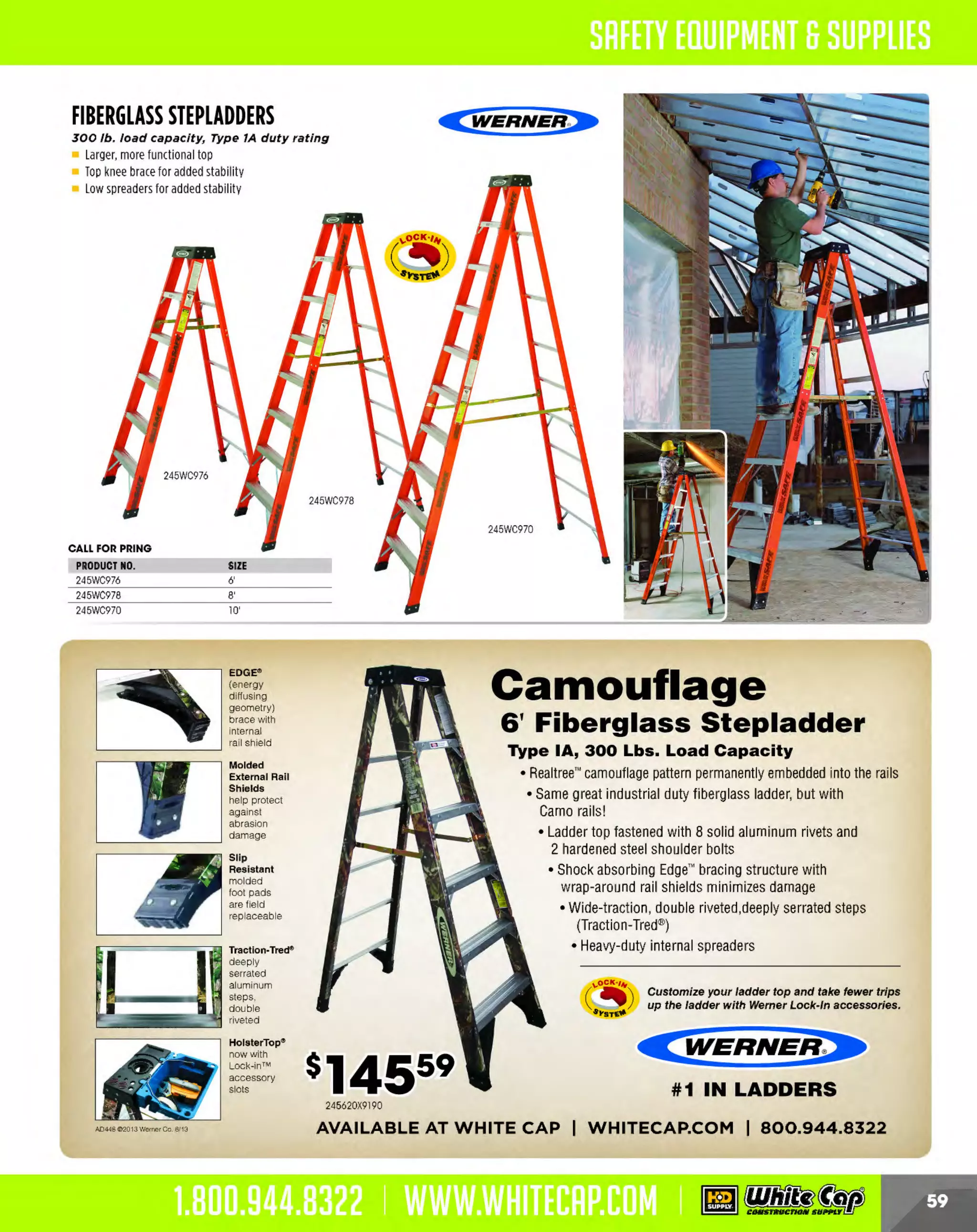 Experience Our MOBILE APP @ Booth BD2
ALSO VISIT OUR SAFETY BOOTH OUTSIDE OF CENTRAL HALL BY REGISTRATION
THESE SPECIAL TRADER DEALS AVAILABLE ALL MONTH AT YOUR LOCAL BRANCH!

~TRUPER" I PLASTIC BUCKETS

TRU BUILT
OPEN-BACK SHOVELS

1and 2 gallon capacity

H
andle for easy carrying

48" northern white ash handle

Good for digging and transferring sand, gravel and light soils
1 ga, rolled step steel blade to prevent material build-up
6
Full size #2 blade, powder coated for better
protection against rust and corrosion

Siogl• '''" bl>d• to hoodl•
PRODUCT NO.

94

<:$ t:~0/CE g~J'
:::

DESCRIPTION

30633464
30633465

J

ROUND POINT
SQUARE POINT

196BUCKET1

CLEAR 5 GALLON BUCKET

BRIGADE.

-*-

Lid sold separately

PRO GRADE TOOL S

Graduated fill lines for easy measuring

___
--*--

BRIGADE

........

_.

BLUE SHOP TOWELS
Easily absorbs liquids, oils, and grease

Ideal for changing oil, refilling fluids
and general automotive maintenance
Super strong - works when wet
10-1/2" x 11" towels
55 sheets per roll

.. __.

~~9
........... c:..... _

PRODUCT NO.

DESCRIPTION

196RG5600WC
196RG5602WCL

5 GAL. CLEAR BUCKET
LID FOR RG5600WC

._...,,.

PRICE
$5.69
$1.99

10475130

WHITE COTTON RAGS

12PK WHITE COTTON TOWEL

Ideal for heavy Industrial use where
white is needed

Approximate Size 16 x 19

Heavy duty cleaning, dusting & polishing cloth
Undyed, bleached white
No color transfer
Absorbent
Low lint

Medium and heavy weight cotton and
cotton blend material from pants and
similar heavy clothing
25 lb. bundle

312610W12

WASHOUT
A better solution for construction site washout

tpak.

W e • hout

Highly portable with easy setup
and removal
Displacement: .69 cubic yards
10 lbs. dry weight (only with the 4' x 4')
Corrugated fiberboard
EPA Compliant
1bag to line
4' X4' X14" H

CARPET SHIELD"
Premium grade film for maximum protection

Clear, self adhering protective film
Adhesive system adheres to all carpets
Highly resistant to tears or punctures
36" x 500' 3 MIL

PRODUCT NO.
PRODUCT NO.

SIZE

547WASHOUT44
547WASHOUT66

4' X 4' X14" H
6' X6' X12" H

$59.99
$79.99

SIZE

213CS24200
213CS36200
213CS36500
213CS48500

24' x 200'
36' x 200'
36' x 500'
48" x 500'

The MOST KNOWLEDGEABLE PROS in construction supplies

800.944.8322 I Whitecap.com

PRICE
$64.49
$117.79
$177.79
$258.99

...,.,ii!

~ WORLDoF

~ CONCRETE

 