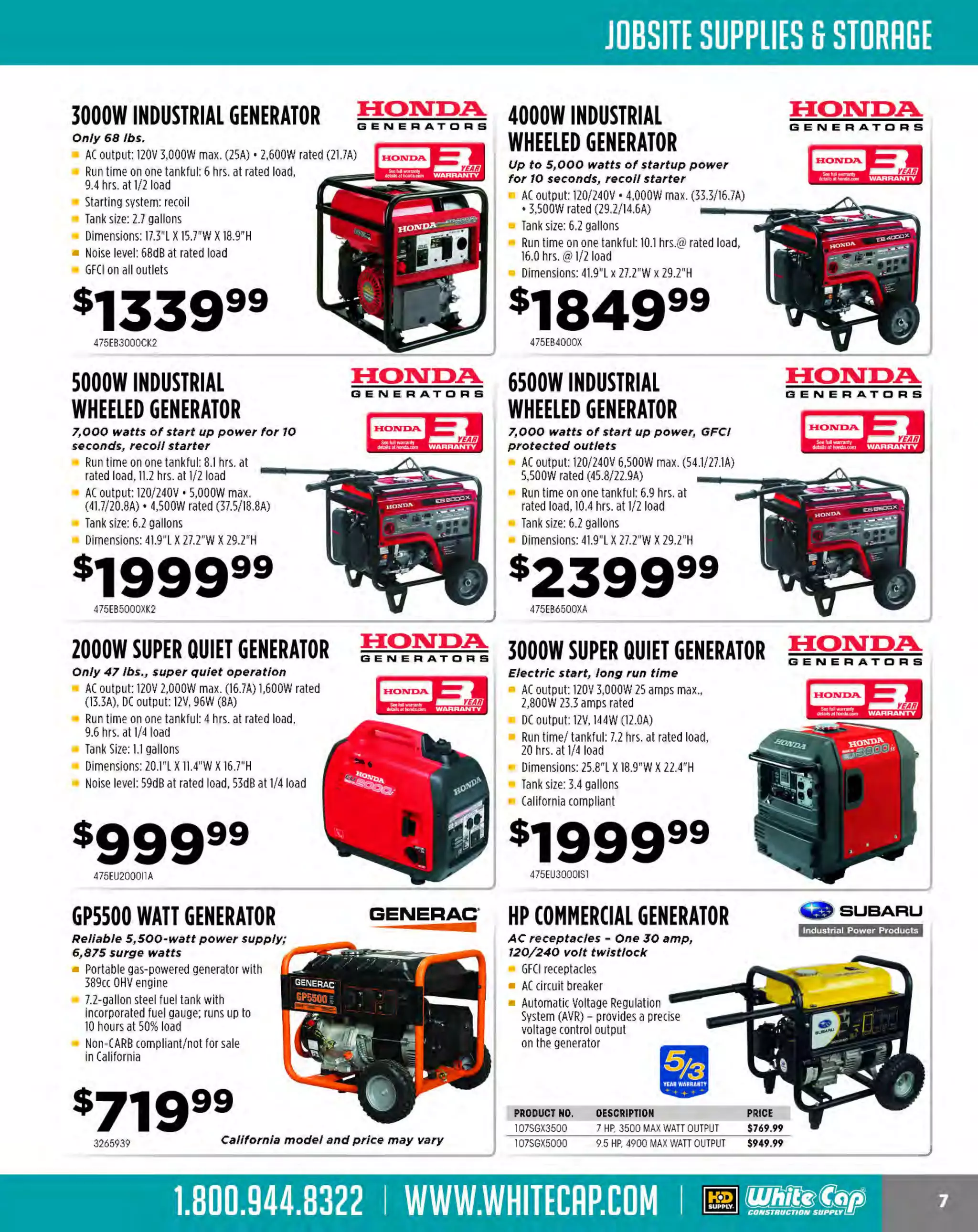 Experience Our MOBILE APP @ Booth BD2

...,.,ii!

~ WORLDoF

~ CONCRETE

ALSO VISIT OUR SAFETY BOOTH OUTSIDE OF CENTRAL HALL BY REGI STR ATION
THESE SPECIAL TRADER DEALS AVAILABLE ALL MONTH AT YOUR LOCAL BRANCH!

1-1/8" BOSCH SOS-PLUS
ROTARY HAMMER WITH
VIBRATION CONTROL

~ BOSCH

§

8.0 amps, 2.6 ft.-lbs. Impact energy,
0-900 rpm, 0-4,000 bpm

Integral clutch
Multi-function selector
Variable speed 3-finger trigger
Includes: auxiliary handle, carrying case

1" SDS-PLus· BULLDOG XTREME
ROTARY HAMMER
7.5 Amp; 0-1,JOO bpm; 0-5,800 bpm

BOSCH

BULL.ClfG
J(creAJe

HammerHook· allows quick tool storage during the job
Multi-function Selector - 3 modes of operation, rotation
only, rotary hammer and hammer-only mode
Vario-Lock· positioning - rotates and locks
chisel into 36 different positions
to optimize working angle

162RH328VC

~
t;J

16211255VSR

1-118" BULLDOG XTREME MAX
~ BOSCH
SOS-PLUS"ROTARY HAMMER KIT BULL~ ~
8.0 amps, 2.4 ft.-lbs. impact energy,
0-1,280 rpm, 0-5,800 bpm

00

J(tredle ~

Counter-balance vibration control
Mode selector
Integral clutch
Vario-Lock'" positioning
Hammer Hook

1" L-SHAPE SOS
ROTARY HAMMER KIT
8.0 amps, 2.5 ft.-lbs. impact energy,
0-1,150 rpm, 0-4, JOO bpm

SHOCKS - Active Vibration Control'
Mode selector allows for usage in
rotary hammer, rotary only or chiseling
Variable speed trigger
Reversing feature
Integral clutch

$
162RH228VC

PRICE BEFORE REBATE

279

99

324025323K

.
$10 INSTANT REBATE
DEWO ll 41R20

18V X2 LXT™ LITHIUM-ION
CORDLESS 1" ROTARY HAMMER

1" SOS L-SHAPE ROTARY HAMMER DEWALT.

Delivers 0-1,200 rpm, 0-4, 800 bpm
and J.O Joules of Impact energy

Mode selector allows for usage in rotary hammer,
rotary only, and chiseling
L
-Shape design offers superior
balance and control
Light weight design (6-1/2 lbs.)
Pop-off brush system
Includes: 360° side handle, depth gauge,
carrying case
PRICE BEFORE REBATE

Runs on 2 1 LXT' batteries for 36V power
8V
3-mode operation for rotation only, hammering with rotation,
or hammering only
SOS-PLUS shank offers rotates 360° with 40 different positions
Ergonomic soft-grip handle and large 2-finger trigger
L.E.D. battery indicators show charge level for each battery
Includes: LXT'" battery adapter, side handle,
depth gauge, tool bag

s

8 amps, 2.J ft.-lbs. Impact energy,
0-7, 150 rpm, 0-4, JOO bpm

$249 99 $10/NSTANTREBATE
324D25313K

DEWOl l 41R20

1" SOS VSR ROTARY HAMMER
8 amps, 2.5 ft.·lbs. impact energy,
0-1, 150 rpm, 0-4, JOO bpm

Mode selector
Variable speed trigger
Includes: 360° side handle,
depth gauge, carrying case

DEWALT.

-~8

PRICE BEFORE REBATE

$189 99 $10/NSTANTREBATE
324025213K

The MOST KNOWLEDGEABLE PROS in construction supplies

800.944.8322 I Whitecap.com

DEW01l41R
20

 