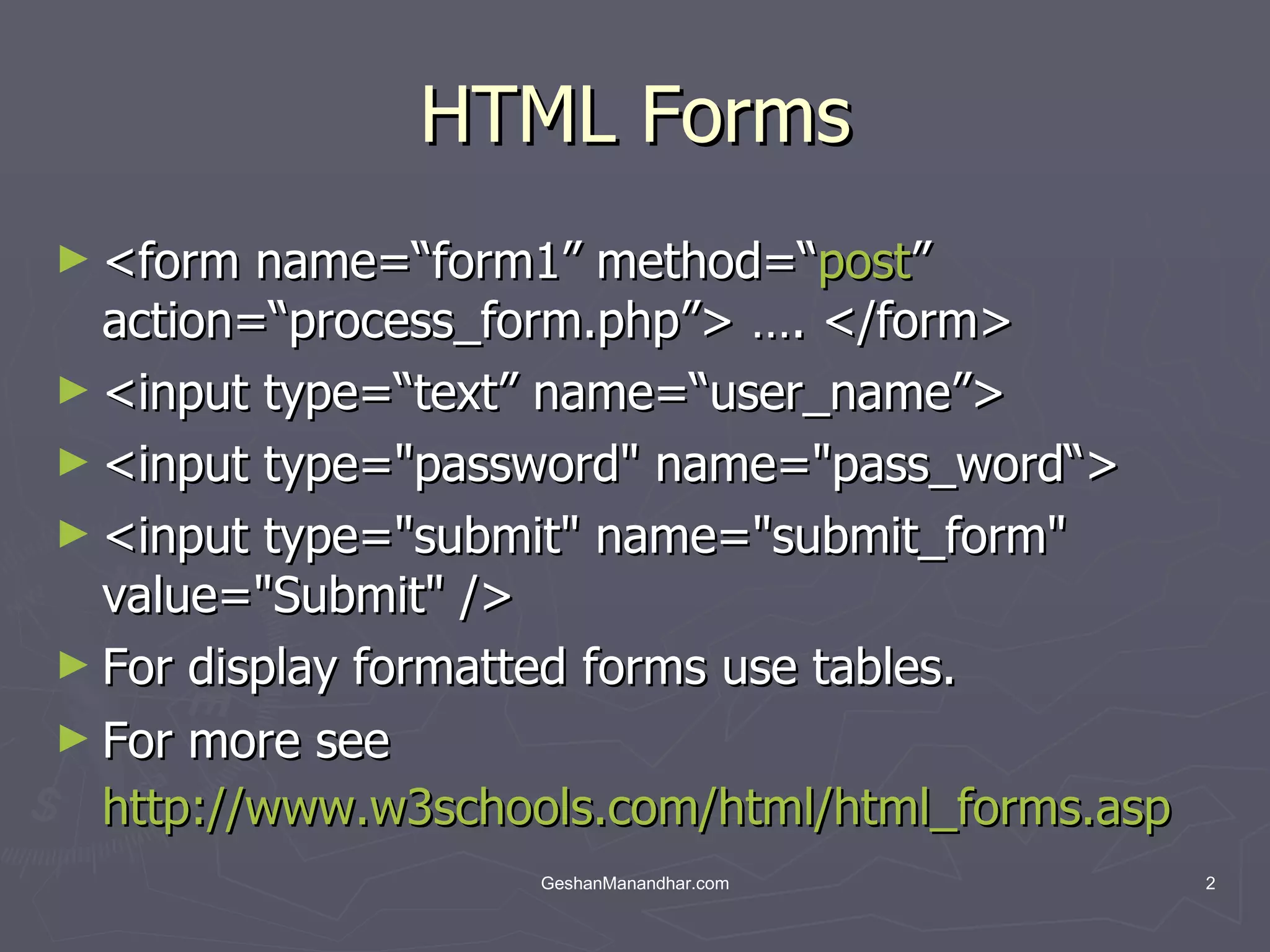 04 Html Form Get Post Login System | PPT