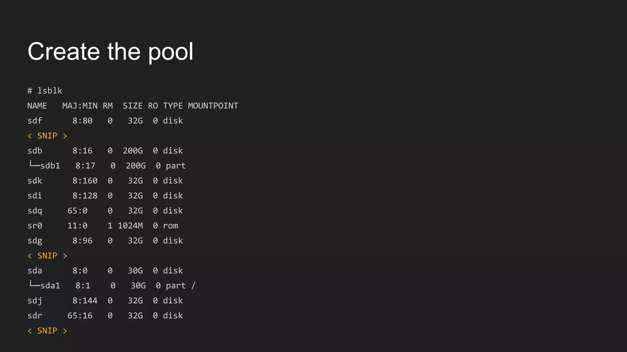 Create the pool
└─
└─
 