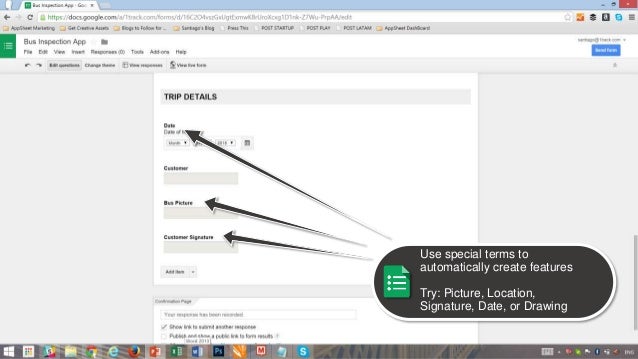 build a mobile app with google forms and appsheet google form signature