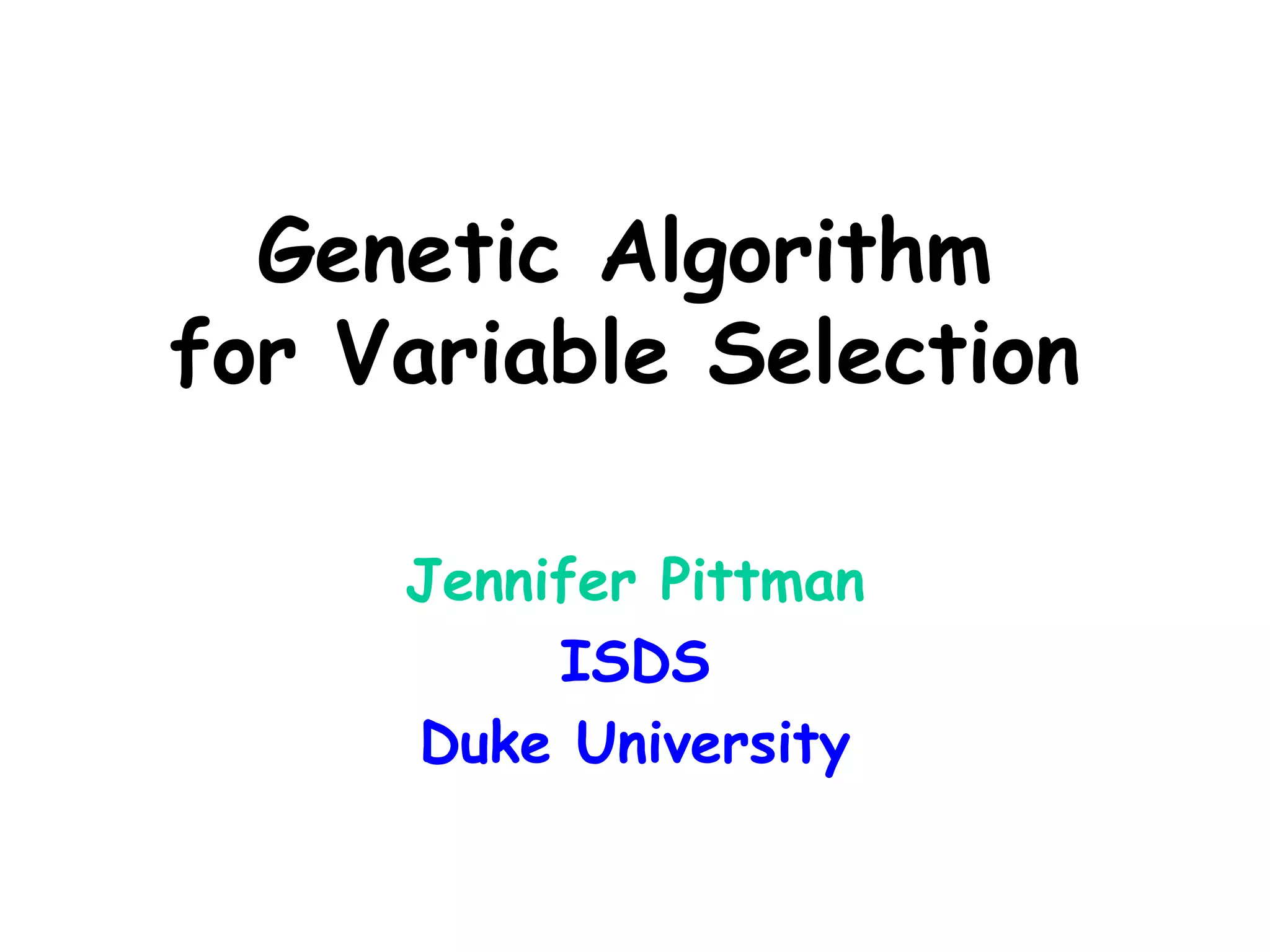 Genetic Algorithm | PPT