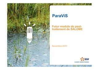 ParaViS

Futur module de post-
traitement de SALOME




Novembre 2010
 