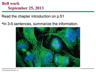 Bell work
September 25, 2013
Read the chapter introduction on p.51
In 3-5 sentences, summarize the information.
© 2012 Pearson Education, Inc.
 