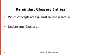 Reminder:	
  Glossary	
  Entries	
  
•  Which	
  concepts	
  are	
  the	
  most	
  salient	
  in	
  Lect	
  3?	
  
•  Upda...
