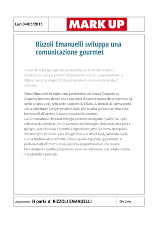 Lun 04/05/2015
Argomento: Si parla di RIZZOLI EMANUELLI On Line
 