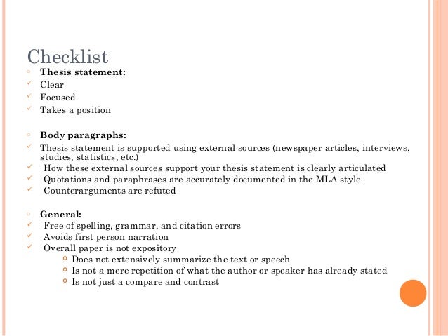 expository communication checklist