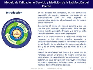 Calidad en el Servicio y Medición de la Satisfacción del Cliente | PDF