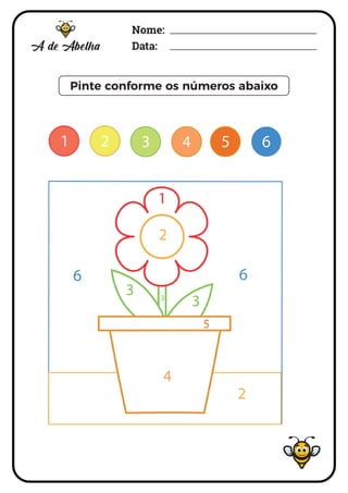 Nome:
Data:
Pinte conforme os números abaixo
 