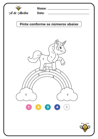 Nome:
Data:
Pinte conforme os números abaixo
 