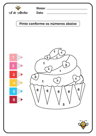 Nome:
Data:
Pinte conforme os números abaixo
 