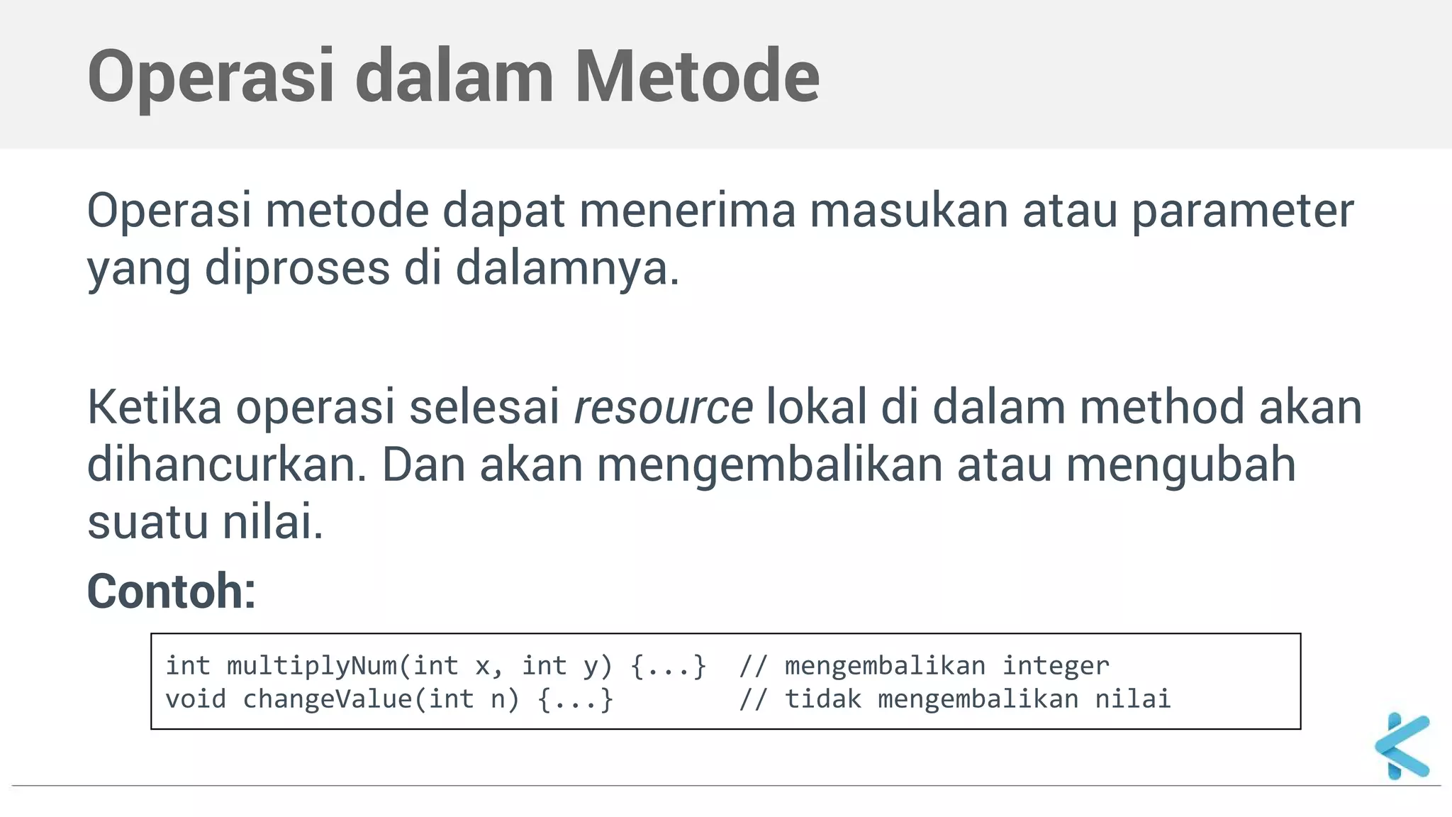 Algoritma dan Struktur Data - Methods | PPT