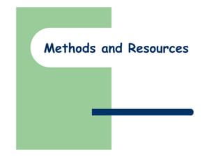 Methods and Resources
h d
d

 