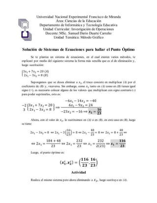 04 mg explicación sistema de ecuaciones