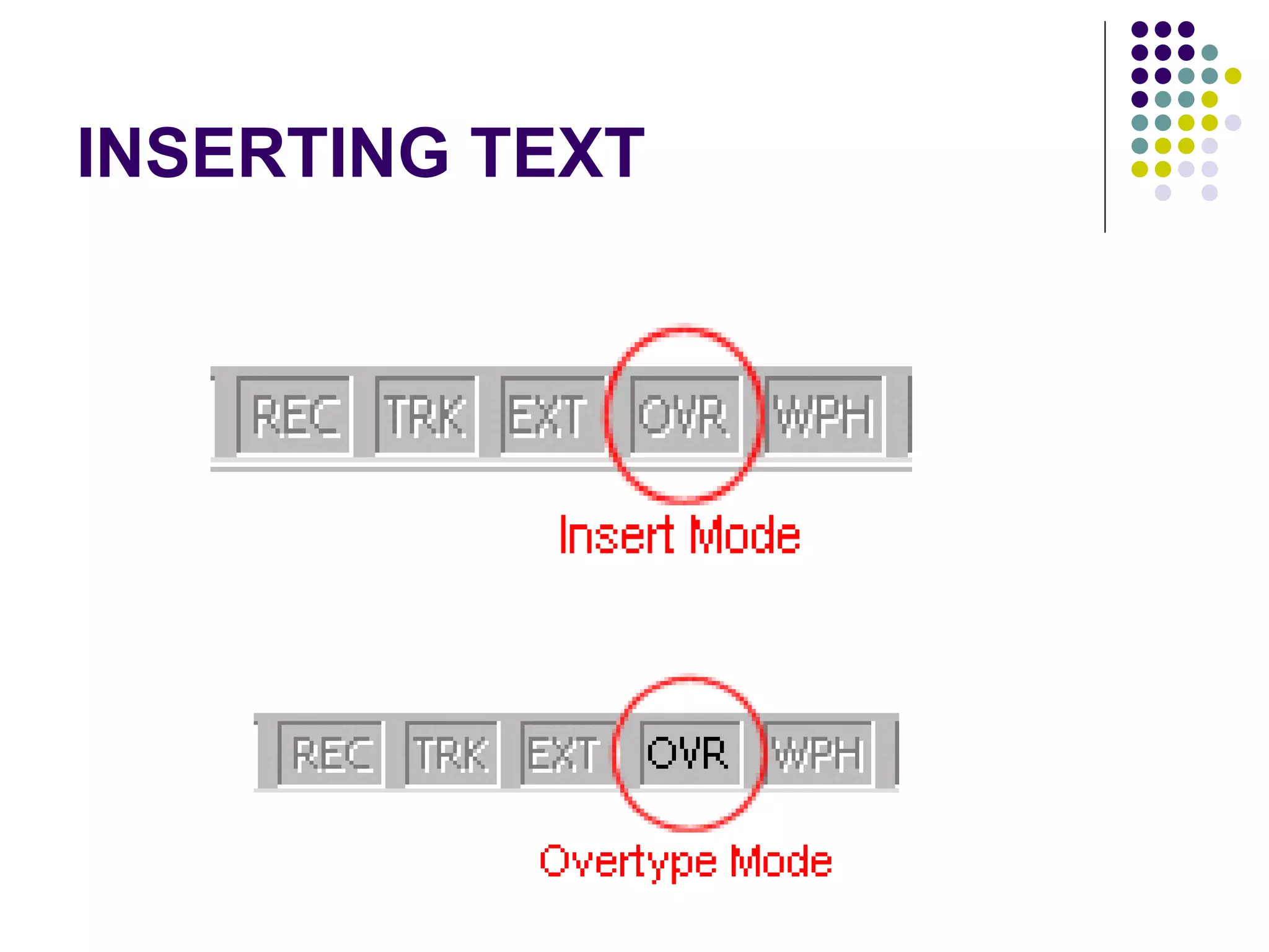 INSERTING TEXT 