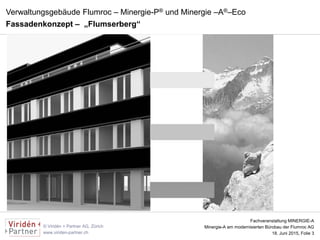 Fachveranstaltung MINERGIE-A
Minergie-A am modernisierten Bürobau der Flumroc AG
18. Juni 2015, Folie 3
© Viridén + Partne...