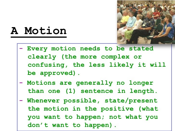 4 Motions, Debate & Voting
