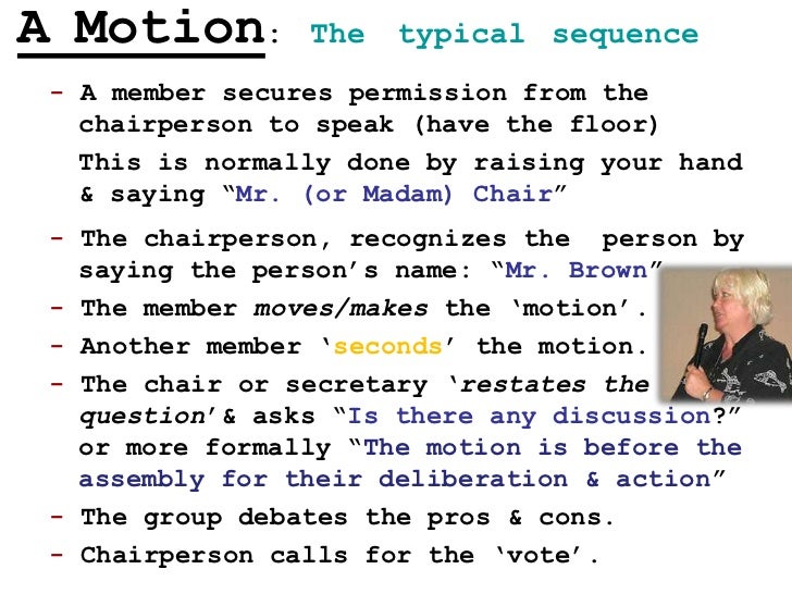 4 Motions, Debate & Voting