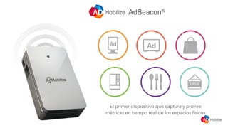 El primer dispositivo que captura y provee
métricas en tiempo real de los espacios físicos
AdBeacon®
 