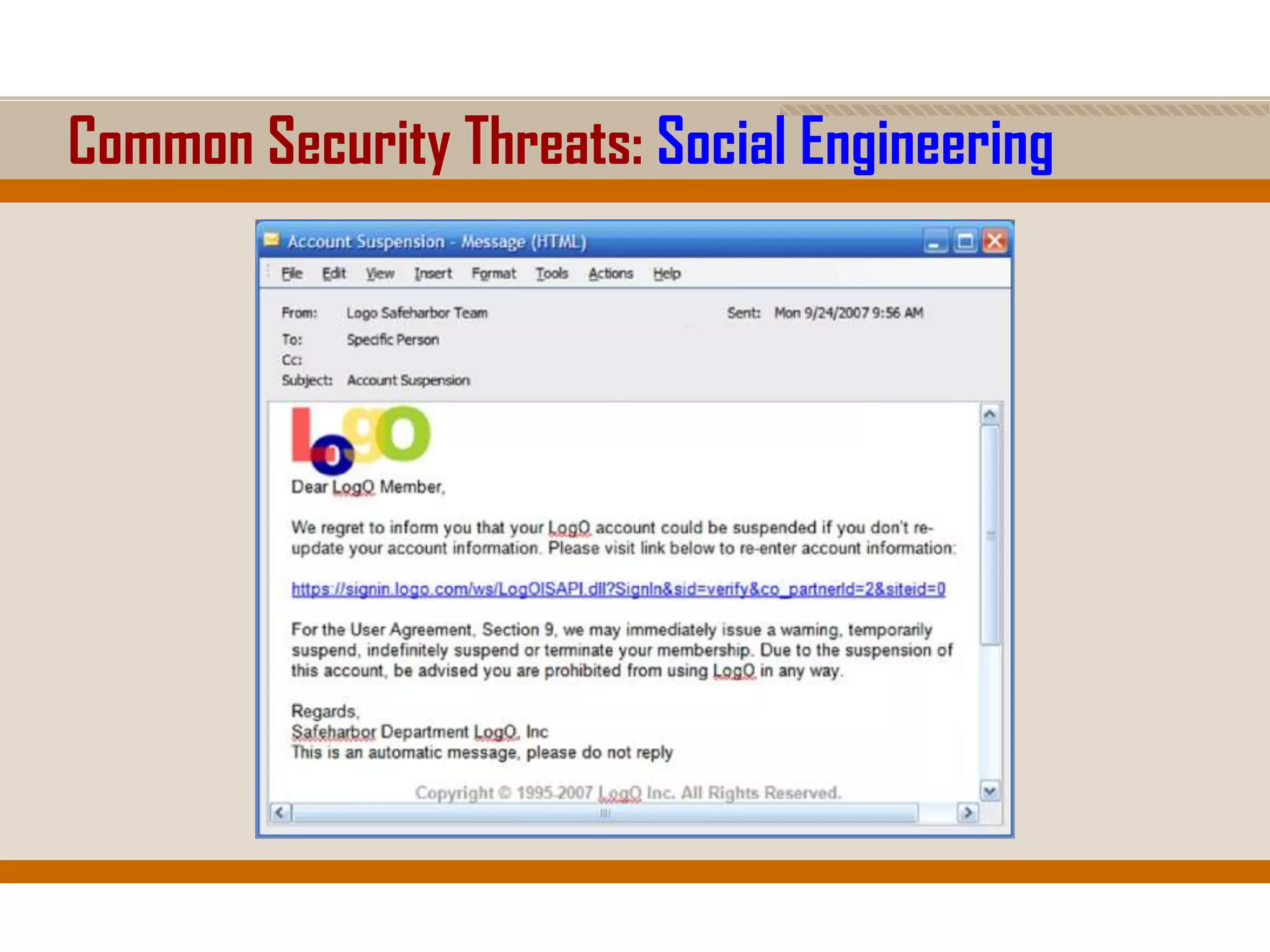 Common Security Threats: Social Engineering
 