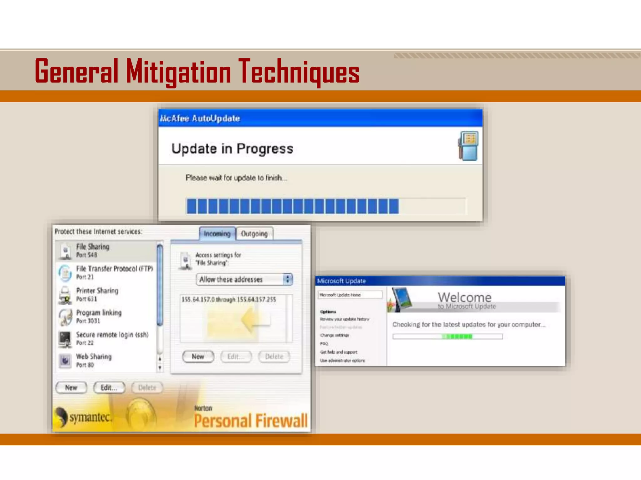 General Mitigation Techniques
 