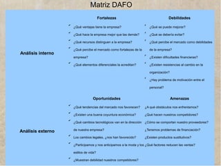 www.lahistoriayotroscuentos.es
Fuerzas competitivas del sector
● Grado de rivalidad entre competidores
● Tipo de mercado (monopolio, oligopolio...)
● Concentración del sector: distribución del mercado (concentrado
o fragmentado)
● Madurez del sector (emergentes, estancados, declive...)
● Amenaza de entrada de nuevos competidores
● Ventaja de costes de los ”instalados”
● Diferenciación de productos
● Inversiones iniciales altas
● Amenaza de productos sustitutivos
● Poder negociador de clientes y proveedores
 