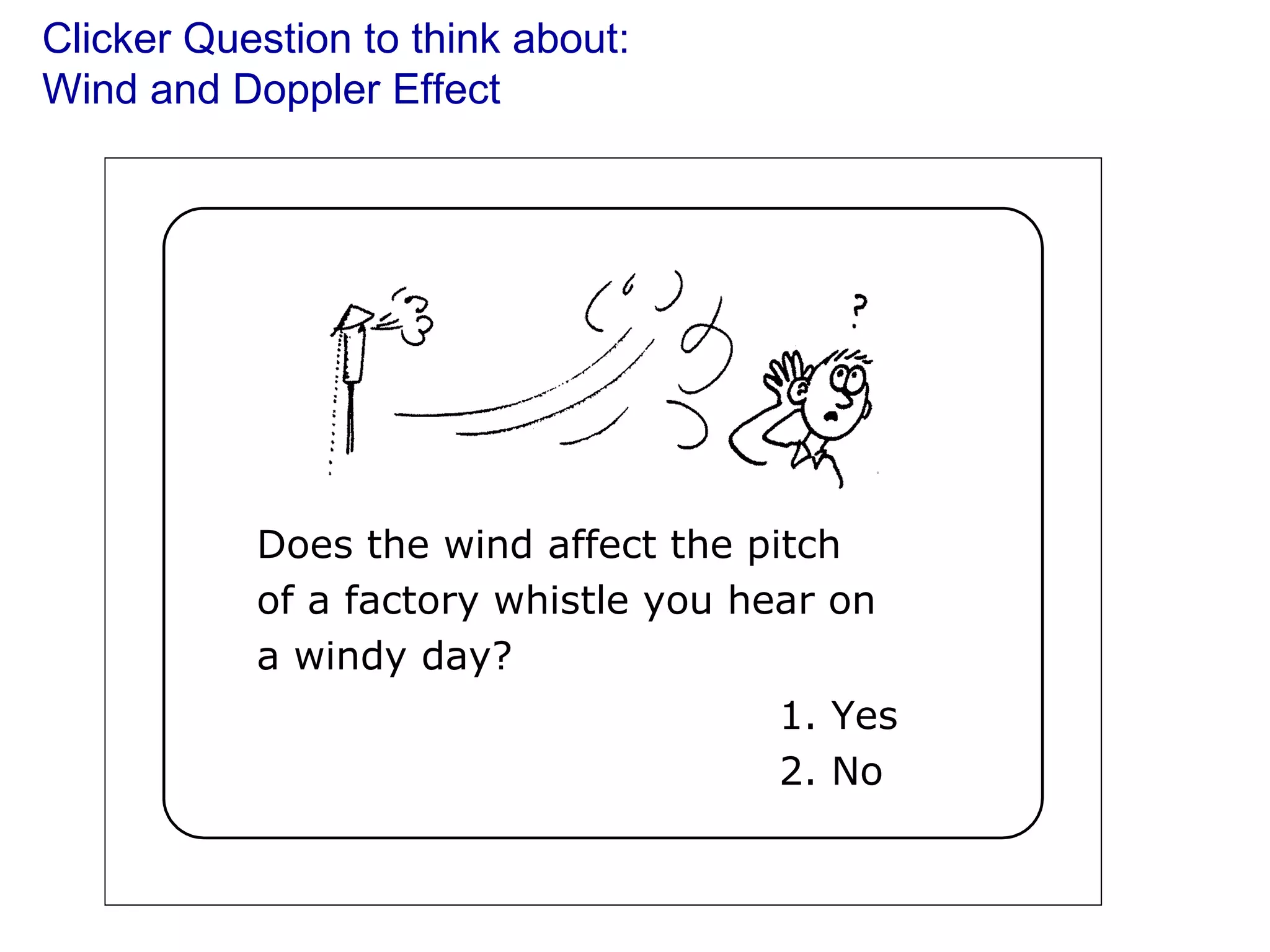 Clicker Question to think about: Wind and Doppler Effect 