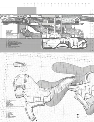 1                  2              3                  4              5              6                      7                  8              9          10                  11              12                  13          14          15              16                   17                     18                    19                 20




                                                                                                                                                                                                                                                                                                                                                                                                                                                                                           8
                                                                                                                                                                                                                                                                                                                                                                                                                                                                                           7
                                                                                                                                                                                                                                                                                                                                                                                                                                                                                           6
                                                                                                                                                                                                                                                                                                                                                                                                                                                                                           5
                                                                              16                                                                                                                                                                                                                                                                                                                  17




                                                                                                                                                                                                                                                                                                                                                                                                                                                                                           4
                                                                                                                                                                                                                                                                                                                                                                                                                                                                                           3
                                                    1. Public passage




                                                                                                                                                                                                                                                                                                                                                                                                                                                                                           2
                                                    2. Public toilet
                                                    3. Restaurant
                                                                                                                      1
                                                    4. Climate installations restaurant




                                                                                                                                                                                                                                                                                                                                                                                                                                                                                           1
                                                    5. Service corridor
                                                    6. Climate installations pools
                                                                                                                                                                                                                                 1                      2                                         3
                                                    7. Ducts climate installation




                                                                                                                                                                                                                                                                                                                                                                                                                                                                                           0
                                                    8. Main duct channel                                                                                                                                                                                                                                                            10
                                                    9. Main pool
                                                    10. Light well




                                                                                                                                                                                                                                                                                                                                                                                                                                                                                           1
                                                    11. Entrance to massage room                                                                                                                                                             4                                             9
                                                                                                                                                                                                                                                                                                                                         11

                                                    12. Water treatment installations pools                                                                                                                                                                                                                                                                                                                                                                  7

                                                    13. Main passage through the pool section                                                                                                                                                                                                                                                                                         14




                                                                                                                                                                                                                                                                                                                                                                                                                                                                                           2
                                                    14. Access to the thermal pools                                                                                                                                                          5                                                                                 12                                          13
                                                                                                                                                                                                                                                                                                                                                                                                            15
                                                                                                                                                                                                                                                                                                                                                                                                                                                   5
                                                    15. Hot pool                                                                                                                                                             7                          6
                                                    16. Mezzanine elevated train station                                                                                                                                                                                                                                                                                                                                      6




                                                                                                                                                                                                                                                                                                                                                                                                                                                                                           3
                                                                                                                                                                                                                                                                                                                                                                                12
                                                    17. Access to office space                                                                                                                                                                                  8                                                                                                                                                    8




                                                                                                                                                                                                                                                                                                                                                                                                                                                                                           4
                                                                              A           B                C




                                                                                                                                                                                                                                                                                                                                                                                                                                                                                           5
                                                                                                                           D                  E
                                                                                   2100                                                                      F                  G
                                                                                              2100
                                                                                                               2100                                                                            H              I
                                                                                                                                   2100
                                                                                                                                                                                                                                     J                  K
                                                    20




                                                                                                                                                      2100
                                                                                                                                                                     2100
                                                                                                                                                                                        2100                                                                           L              M
                                                                                                                                                                                                       2100
                                                                                                                                                                                                                      2100                                                                            N               O




                                                                                                                                                                                                                                                                                                                                                                                                                                                                                           6
                                                                                                                                                                                                                                             2100
                                                                                                                                                                                                                                                                                                                                         P            Q
                                                                       2100




                                                                                                                                                                                                                                                                2100
                                                                                                                                                                                                                                                                               2100
                                                                                                                                                                                                                                                                                           2100                                                                   R             S
                                                                                                                                                                                                                                                                                                               2100
                                                                                                                                                                                                                                                                                                                               2100                                                                    T                      U
                                                                                                                                                                                                                                                                                                                                               2100
                                                                                                                                                                                                                                                                                                                                                                                                                                                   V
                                                  19




                                                                                                                                                                                                                                                                                                                                                           2100
                                                                                                                                                                                                                                                                                                                                                                       2100
                                                                                                                                                                                                                                                                                                                                                                                           2100
                                                                                                                                                                                                                                                                                                                                                                                                                                                                      W                X
                                                                                                                                                                                                                                                                                                                                                                                                            2100
                                                                                                                                                                                                                                                                                                                                                                                                                                       2100
                                                                                                                                                                                                                       A                                                                                                                                                                                                                                 2100
                                                                  2100




                                                                                                                                                                                                                                                                                                                                                                                                                                                                                2100
                                                                                                                                                                                                                                                                                                                                                                                                                                                                                            2100
                                             18
                                                                2100




                                                                                               9
                                           17
                                                           2100




                                                                                                                          10
                                      16
                                                         2100




                                                                                                   A
                                    15
                                                    2100
                               14




                                                                                                                                                                                                                                                                                                                                                                                                                                                                                           12
                                                  2100
                             13




                                                                                                           2
                                             2100




                                                                                                                                                             3
                        12
                                           2100
                      11




                                                                                                                                                                                                                                                                                                                                                                                 11

                                                                                                                                          3                                                                                                                                                                                                                                                                                                        14
                                      2100




                                                                                                                                                                                                                                                                                                                                                                                                                13
                                                                                                                                                                                                                                                                                                                                                                                                                                                                      14
                 10




                                                                                                                                                                                                                                                                                                                                                                                                                                                                                                14

                                                                                                                                                                                                                                                                                                                                                                                                                                               19
                                    2100




                                                                                                       1
                                                                                                                                                                                                                                 4
                                                                                                                                                                                                                                                                                                                                                                                                                                                                  14
               9




                                                                                                                                                                                                                                                                                                                                                                                                                                                                                            14
                                                                                                                                                                                                                                                                                                                                                                                                                         15
                                                                                                                                                                                                                                                                                                                                                                                                                                              15
                               2100




                                                                                                                                                                            3


                                                                                                                                                                                                                                                                                                                                                                                                                                                                 16
         8




                                                                                                                                                                                                                                                            7
                                                    1. Restaurant entrance
                             2100




                                                    2. Kitchen                                                                                                   5
                                                                                                                                                                                                                                                    7
                                                                                                                                                                                                                                                                                                                                                                                                                                  18
                                                                                                                                                                                                                                                                                                                                                                                                                                                                           17
        7




                                                    3. Seating area restaurant                                                                                                             6
                                                                                                                                                                                                          6


                                                    4. Wardrobe
                        2100




                                                    5. Storage
    6




                                                    6. Public toilet
                                                                                                                                                                                8



                                                    7. Restaurant toilet
                      2100




                                                    8. Public passage
    5




                                                    9. Passage from elevated station to health centre
                                                    10. Elevator
                 2100




                                                    11. Entrance to health centre
                                                    12. Mezzanine
    4




                                                    13.Counter
               2100




                                                    14. Dressing room
                                                    15. Public toilet
3




                                                    16. Library counter
          2100




                                                    17. Library
                                                    18. Passage to restaurant
2




                                                    19. Installation space                                                                                                                                                                                                                                                                                                                                 N
        2100
1




                                                                                                                                                                                               A
 