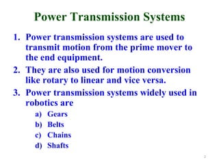 power transmission system in robotics