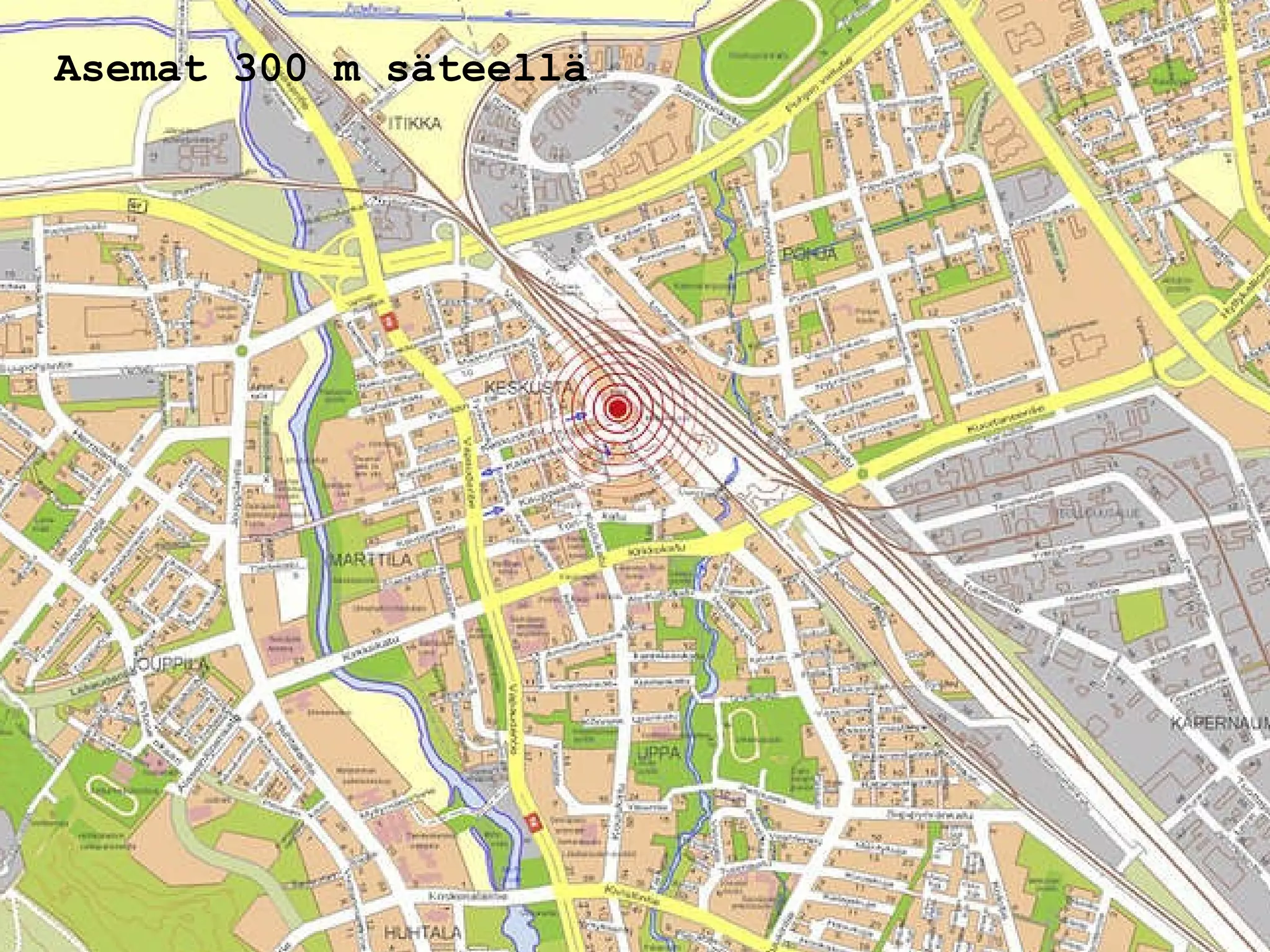 Asemat 300 m säteellä 