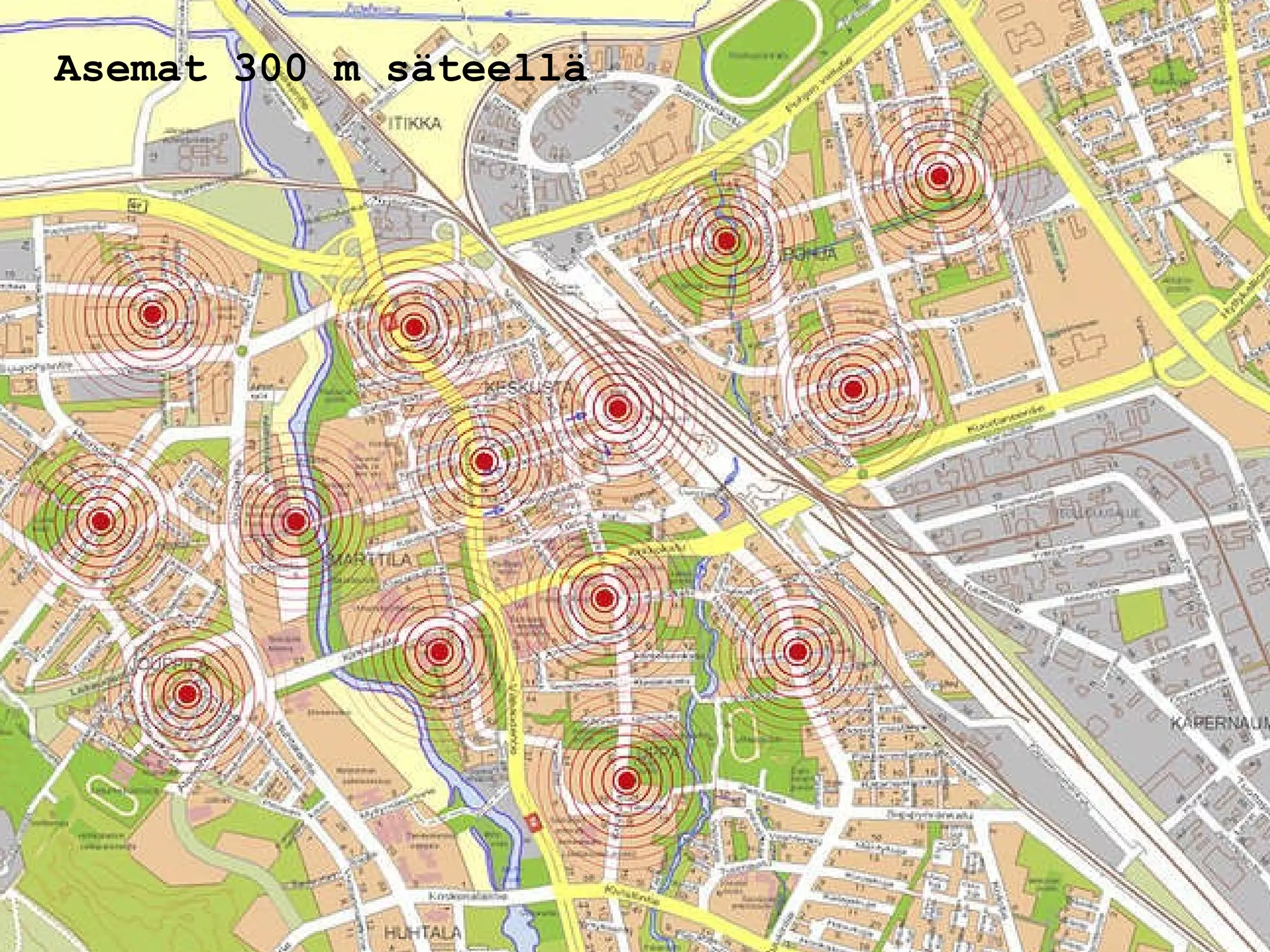 Asemat 300 m säteellä 