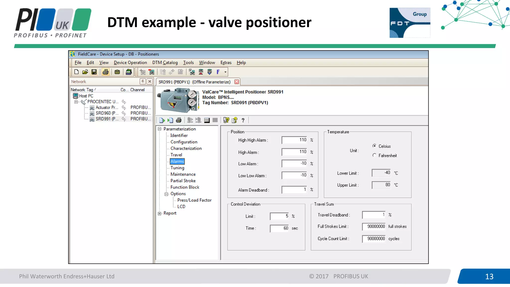 13PROFIBUS UK 13© 2017
DTM example - valve positioner
Phil Waterworth Endress+Hauser Ltd
 