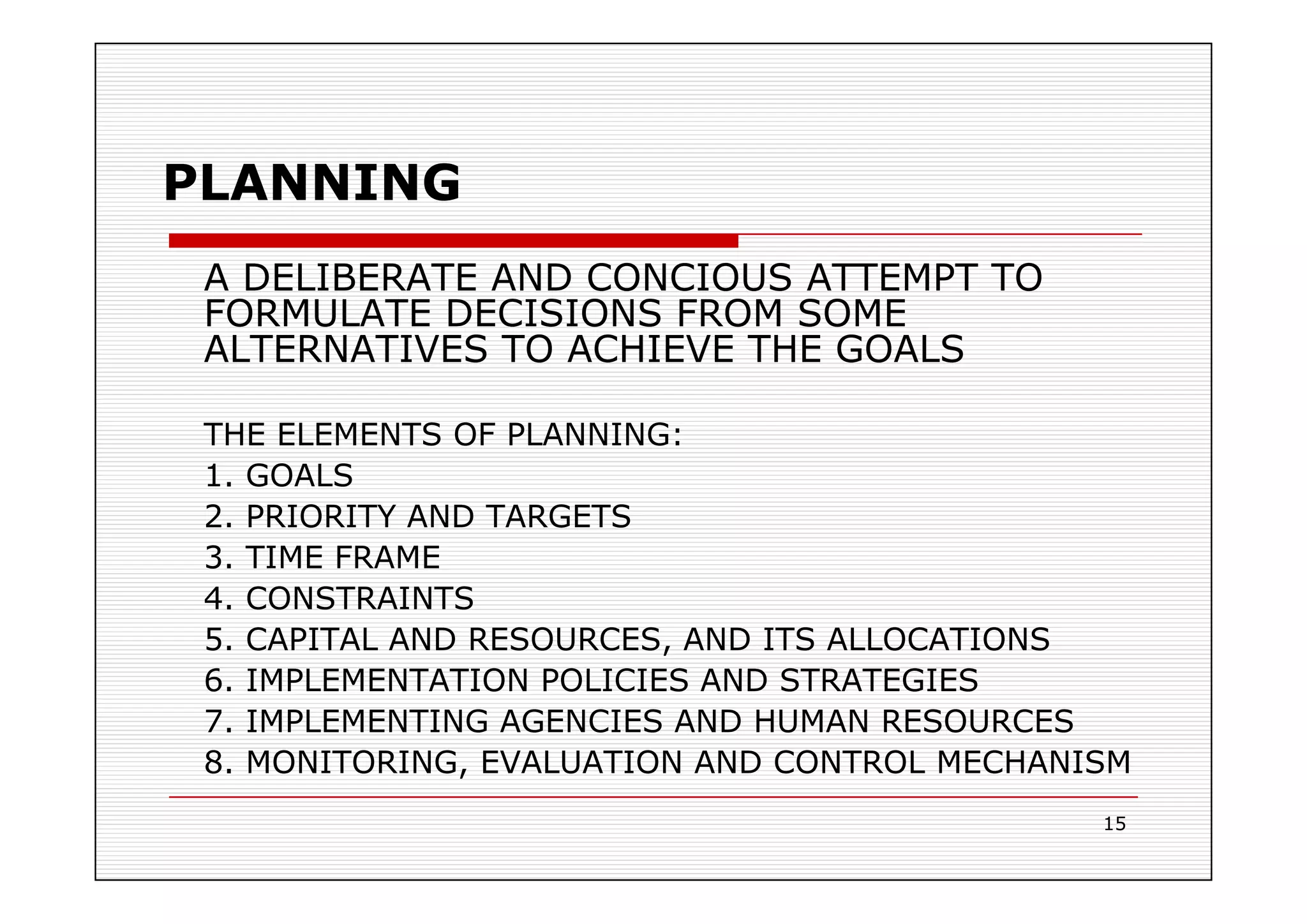 PLANNING AND BUDGETING