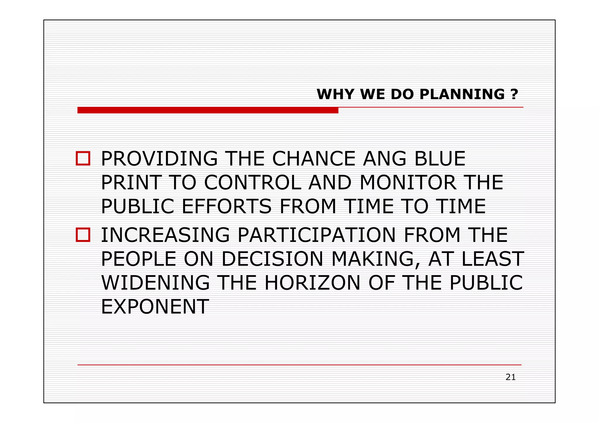 PLANNING AND BUDGETING