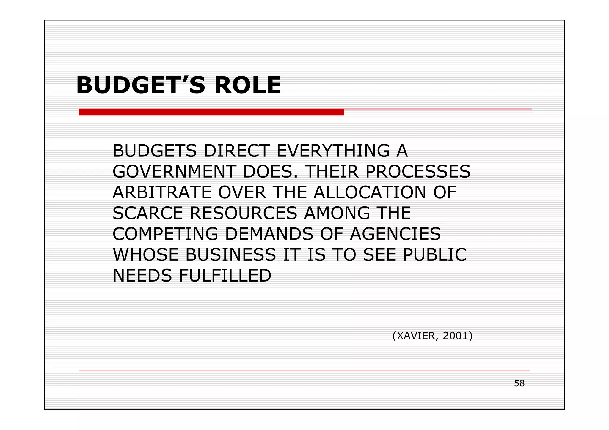 PLANNING AND BUDGETING