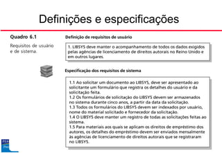 ©Ian Sommerville 2006 Engenharia de Software, 8ª. edição. Capítulo 6 Slide 5
© 2007 by Pearson Education
Definições e especificações
 