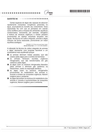 federação invalidavam o uso do conceito de aliança
O texto defende que a consolidação de uma determinada
memória sobre a Proclamação da República no Brasil                                               entre estados para este período.
teve, na Revolução de 1930, um de seus momentos
                                                                                              C As disputas políticas do período contradiziam a
mais importantes. Os defensores da Revolução de
1930 procuraram construir uma visão negativa para os                                             suposta estabilidade da aliança entre mineiros
eventos de 1889, porque esta era uma maneira de
                                                                                                 e paulistas.
A valorizar as propostas políticas democráticas e
    liberais vitoriosas.                                                                      D A centralização do poder no executivo federal
B UHVJDWDU VLPEROLFDPHQWH DV ¿JXUDV SROtWLFDV OLJDGDV
    à Monarquia.                                                                                 impedia a formação de uma aliança duradoura entre
C criticar a política educacional adotada durante a                                              as oligarquias.
    República Velha.
D legitimar a ordem política inaugurada com a chegada                                         E $ GLYHUVL¿FDomR GD SURGXomR H D SUHRFXSDomR
    desse grupo ao poder.
E destacar a ampla participação popular obtida no                                                FRP R PHUFDGR LQWHUQR XQL¿FDYDP RV LQWHUHVVHV
    processo da Proclamação.                                                                     das oligarquias.
 CH - 1º dia | Caderno 4 - ROSA - Página 7
 