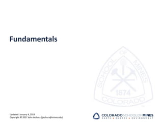 Updated: January 4, 2019
Copyright © 2017 John Jechura (jjechura@mines.edu)
Fundamentals
 