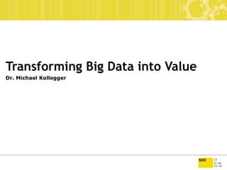 Transforming Big Data into Value
Dr. Michael Kollegger
 
