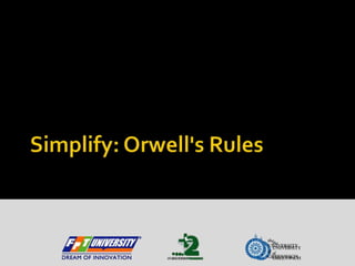 Simplify: Orwell's Rules 