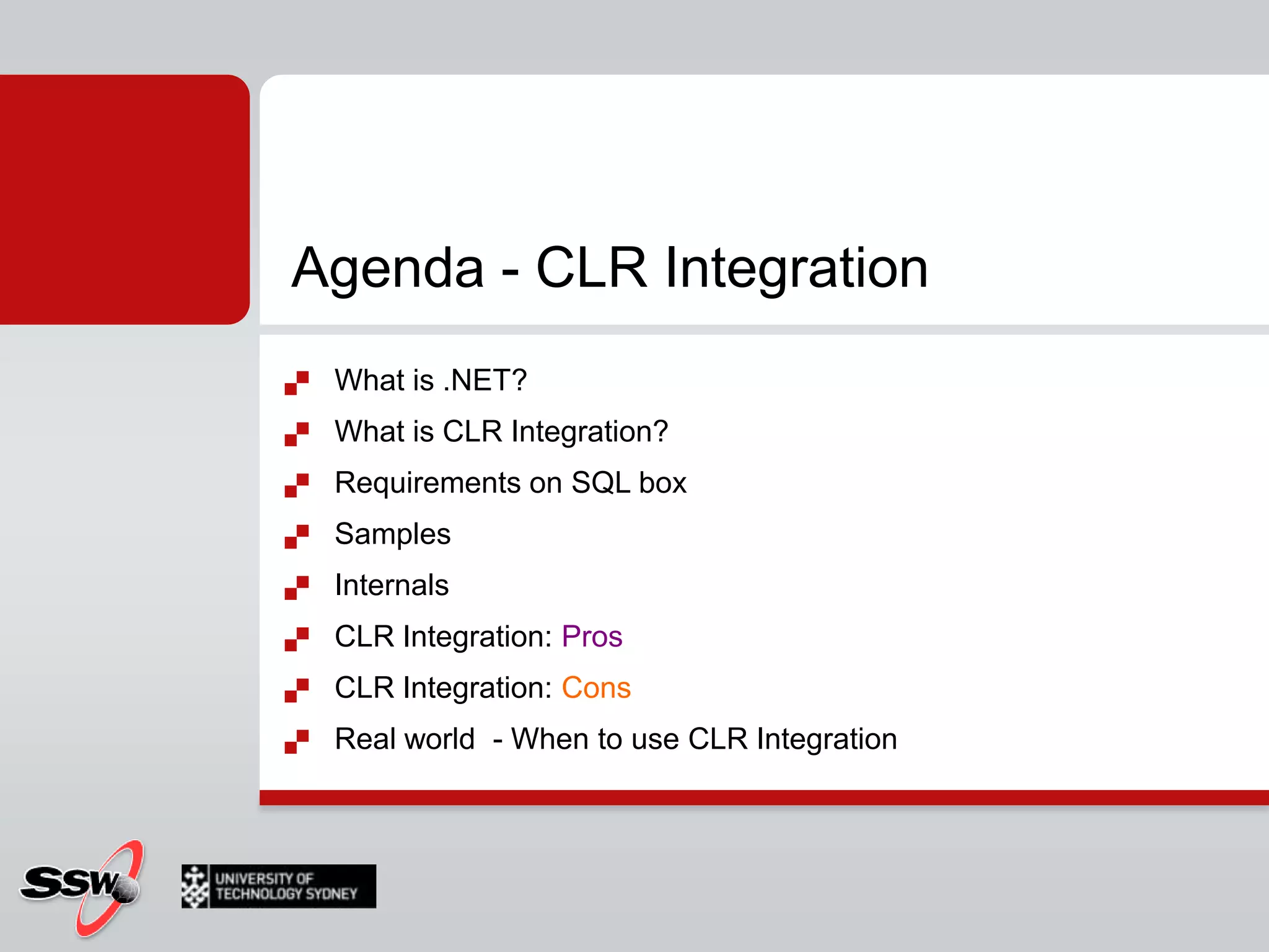 SQL Server - CLR integration | PPT