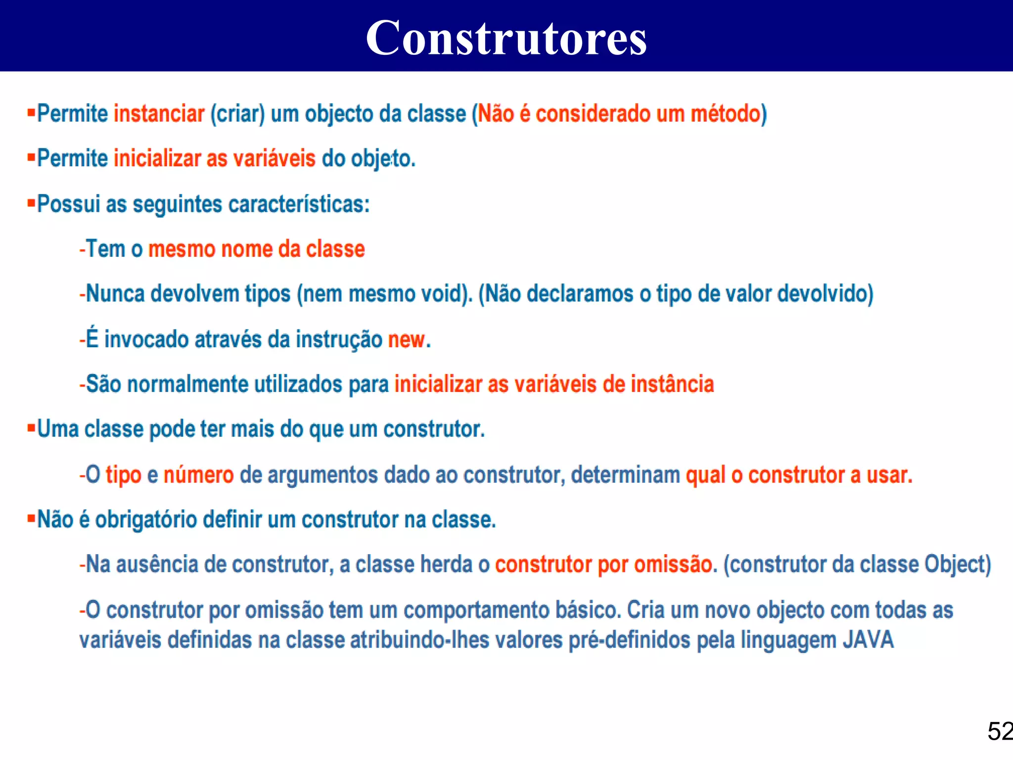 Construtores
52
 