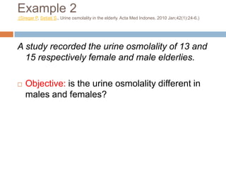 Analytical statistics: comparison