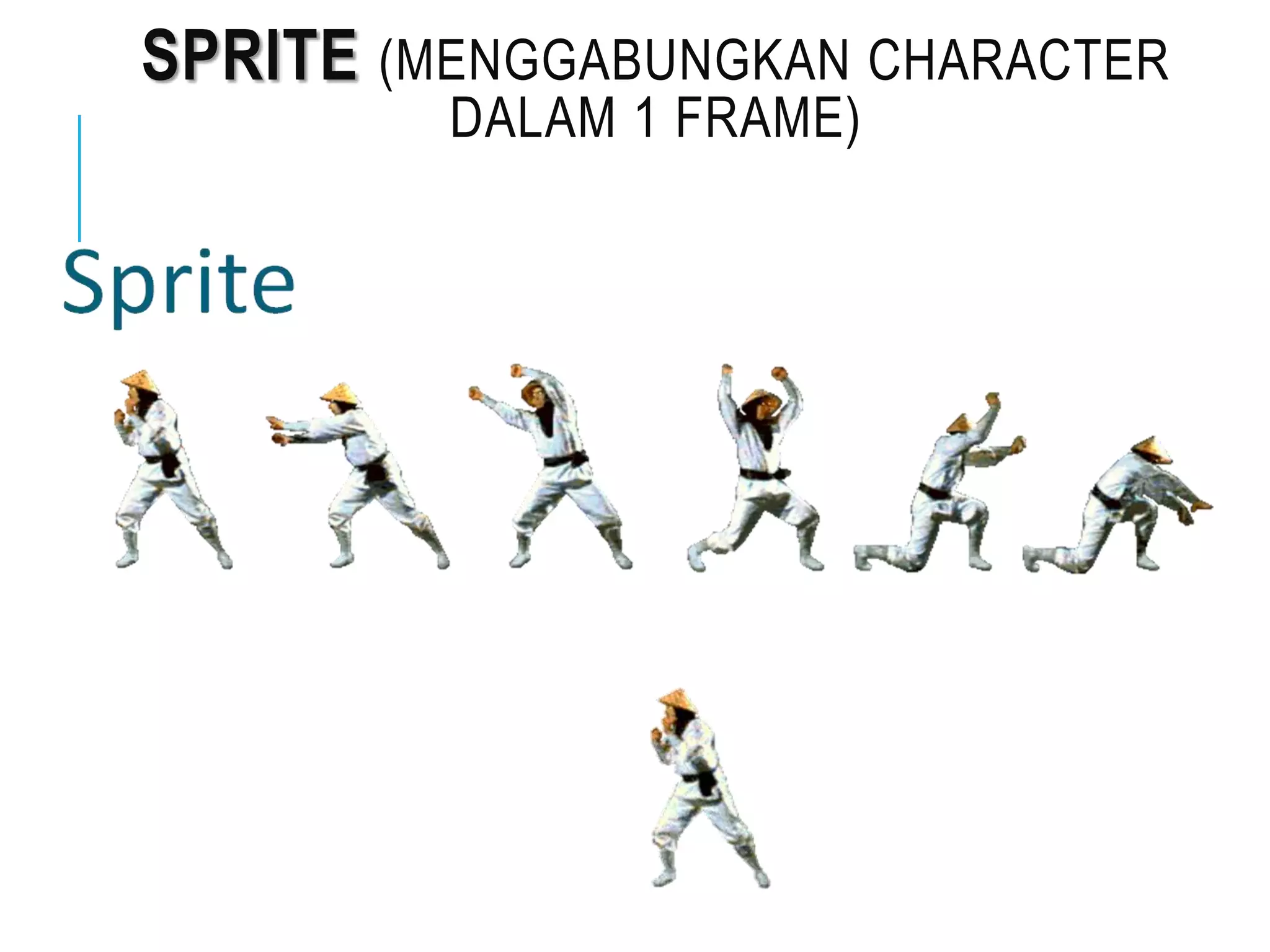 SPRITE (MENGGABUNGKAN CHARACTER
DALAM 1 FRAME)
 