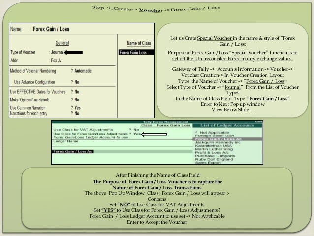 Forex gain loss accounting in tally