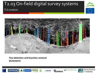 Review Meeting
2-4/Jul/2015
Review Meeting
2-4/Jul/2015
Tree detection and branches removal
(Autostem)
T2.03 On-field digital survey systems
TLS analysis
Mid-term Review
2/July/15
 