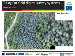 Review Meeting
2-4/Jul/2015
Review Meeting
2-4/Jul/2015
T2.03 On-field digital survey systems
Inventory plan
Tree detection
 