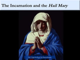 The Incarnation and the Hail Mary
The Virgin in Prayer by Sassoferrato
 
